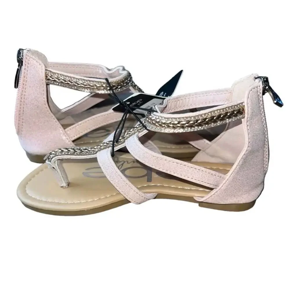bebe Girls Blush Braided Strappy Flat Gladiator Sandal Size 13